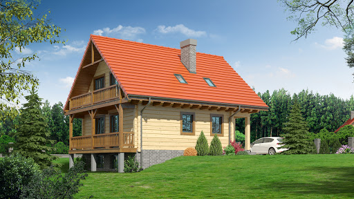 projekt domu Bartne drewniane