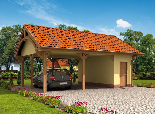 projekt domu G48 wiata garażowa