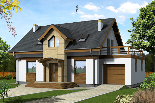 projekt domu Zuzia z garażem 1-st. A
