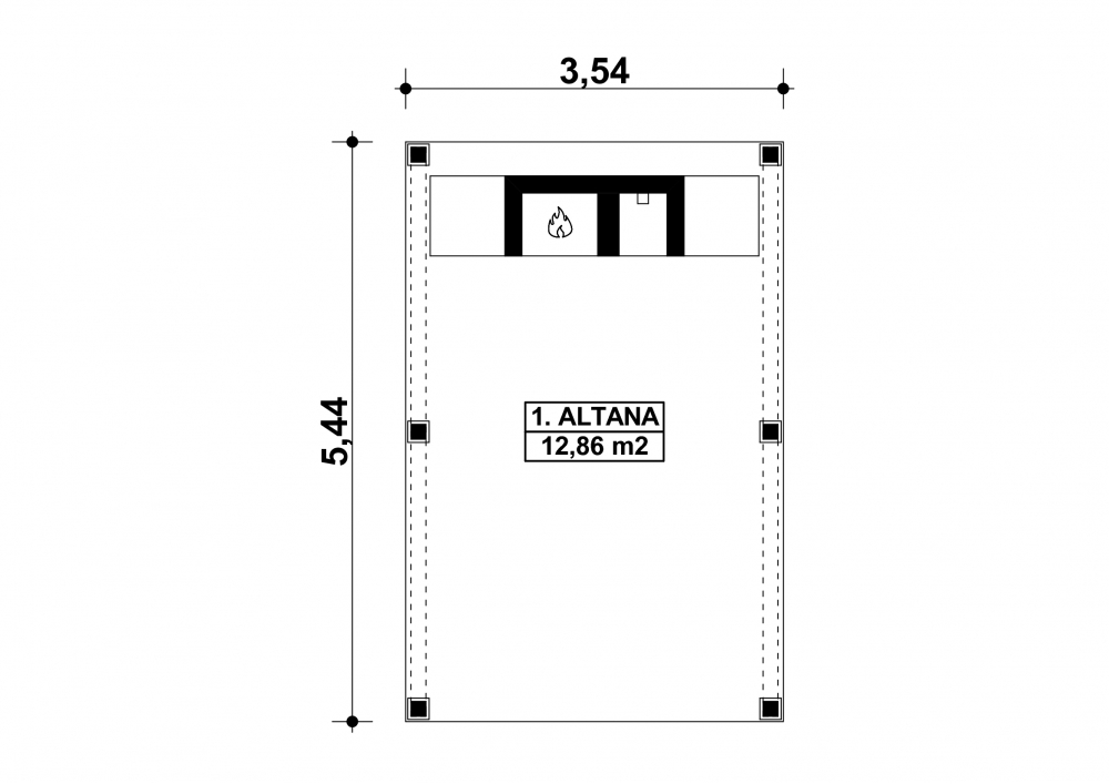 Projekt Altanki G139 - Altana Ogrodowa (TJD-877) - 12.86m²