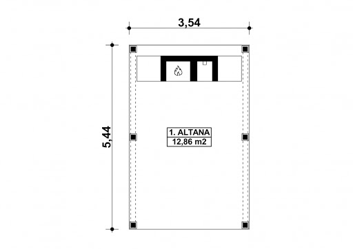 Projekt Altanki G139 - Altana Ogrodowa (TJD-877) - 12.86m²