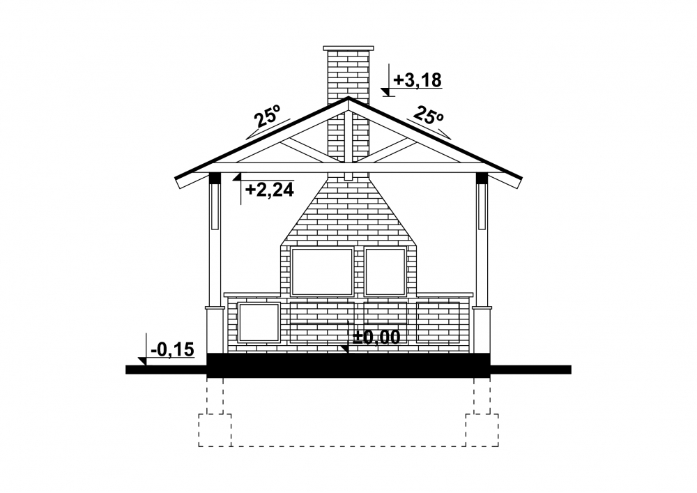 Projekt Altanki G139 - Altana Ogrodowa (TJD-877) - 12.86m²